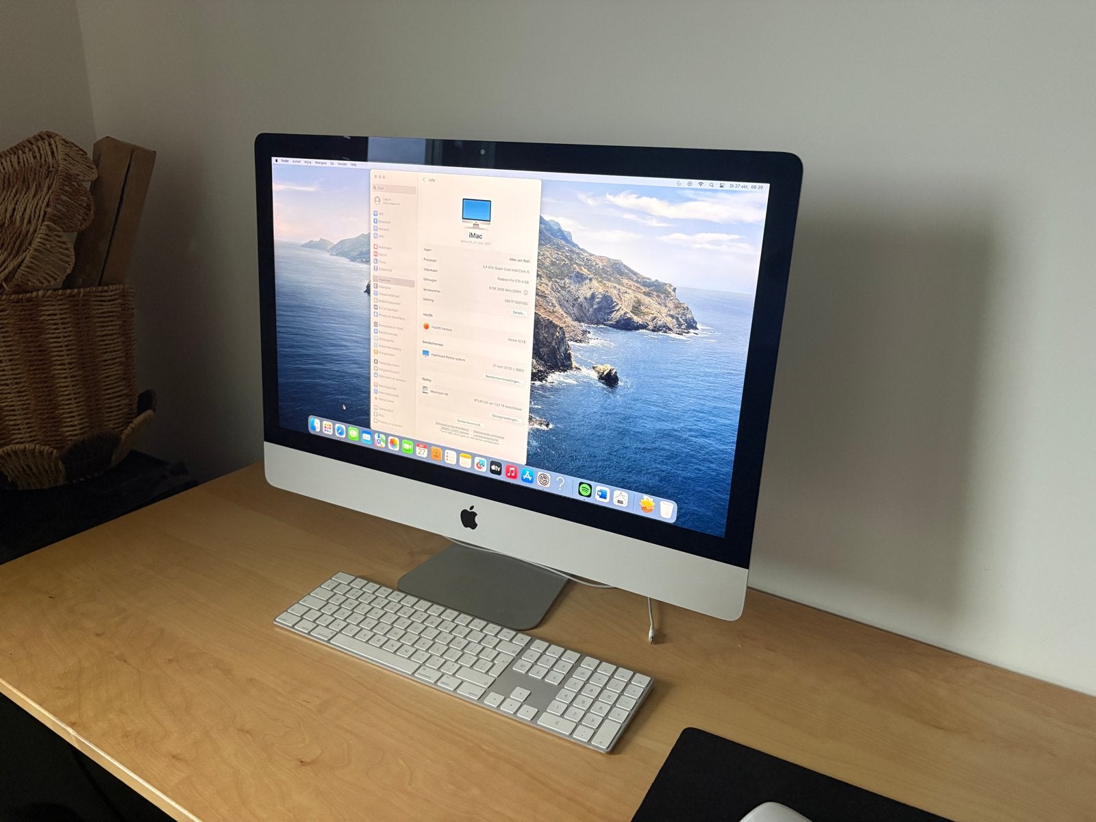 iMac 27-inch, 2017 - 3.4 GHz i5, 8GB RAM, 1TB HDD, Computers en Software, Ophalen, IMac, Zo goed als nieuw, 3 tot 4 Ghz