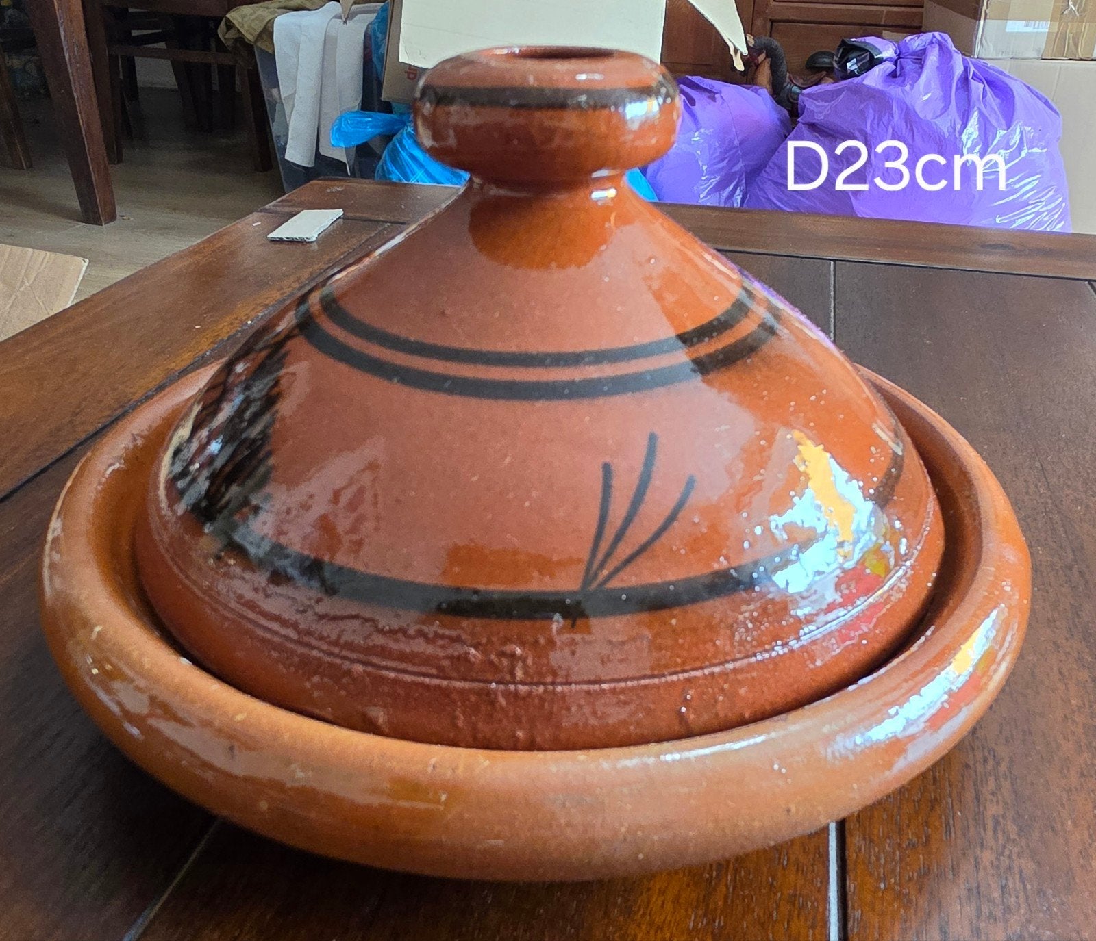 Mooie Tajine D23cm - Zo goed als nieuw, Overige typen, Ophalen of Verzenden, Zo goed als nieuw, Steen/keramiek