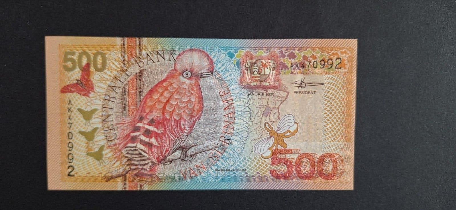 Suriname 500 gulden 2000 UNC, Ophalen of Verzenden, Zuid-Amerika