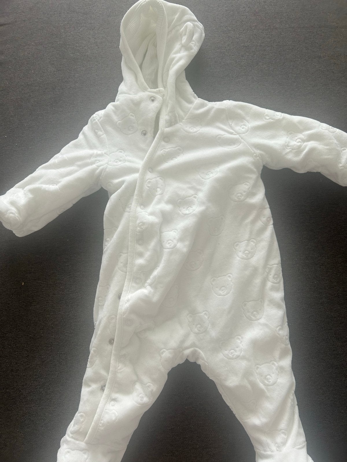 C&A Baby wit pakje met capuchon en oortjes, maat 62, Kinderen en Baby's, Ophalen, Zo goed als nieuw, Meisje, Pakje