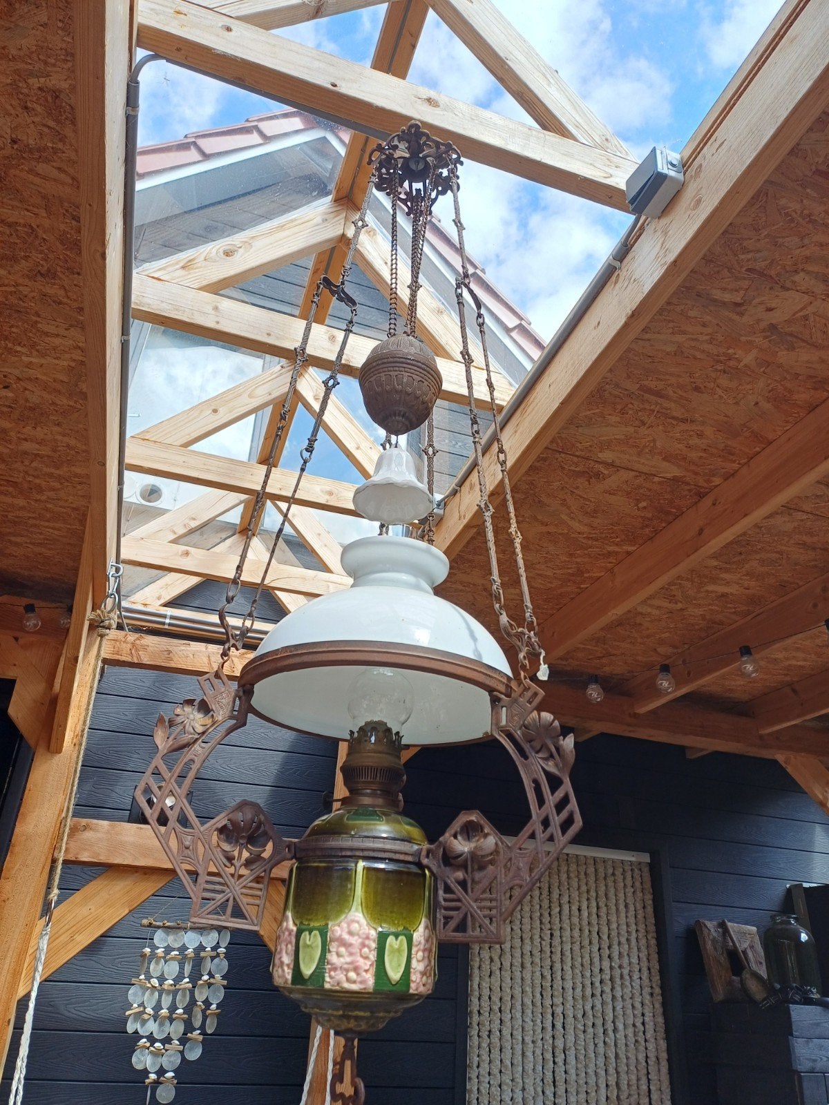 Prachtige Vintage-Antieke olielamp, Antiek en Kunst, Ophalen