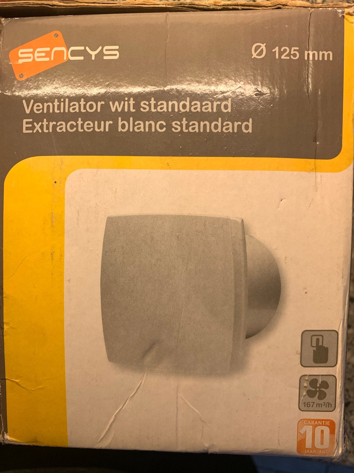 Sencys Ventilator wit standaard Ø 125 mm - Nieuw, Ophalen of Verzenden, Nieuw, Ventilator