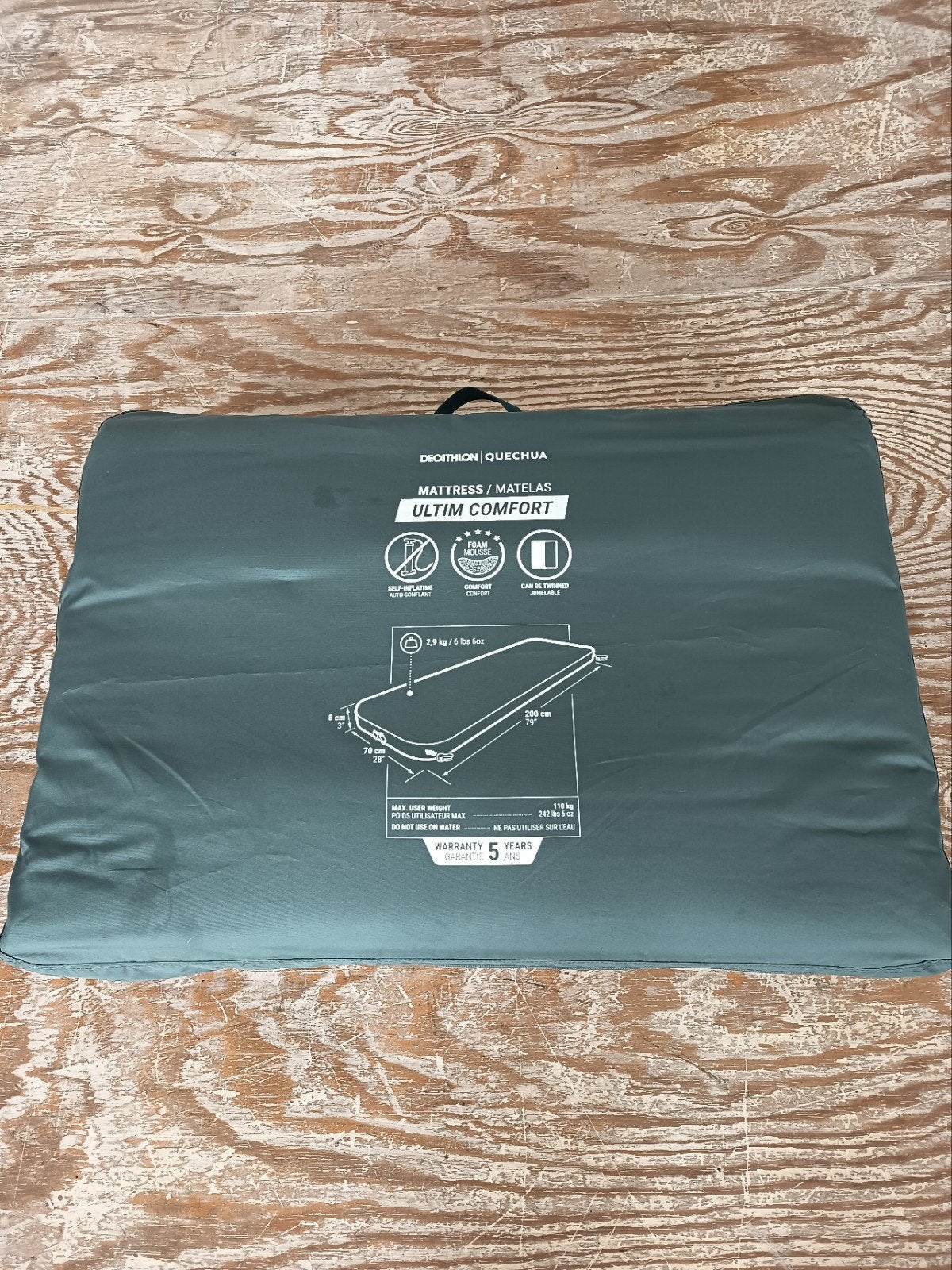 Decathlon Quechua Ultim Comfort zelfopblaasbaar matras, Ophalen of Verzenden, Zo goed als nieuw, 1-persoons