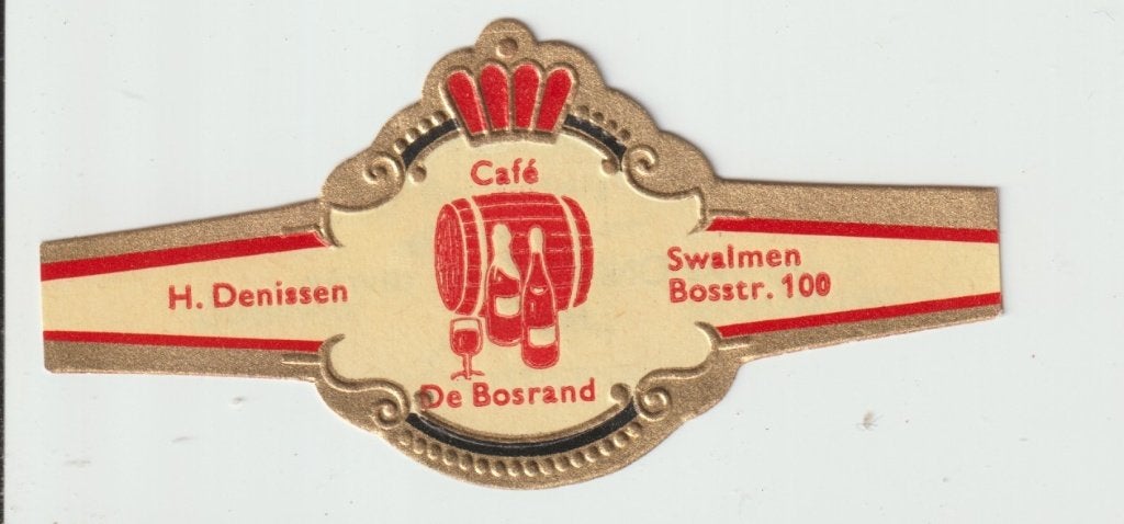 reclamen no 187 -  cafe  de bosrand  swalmen, Ophalen of Verzenden, Sigarenbandjes
