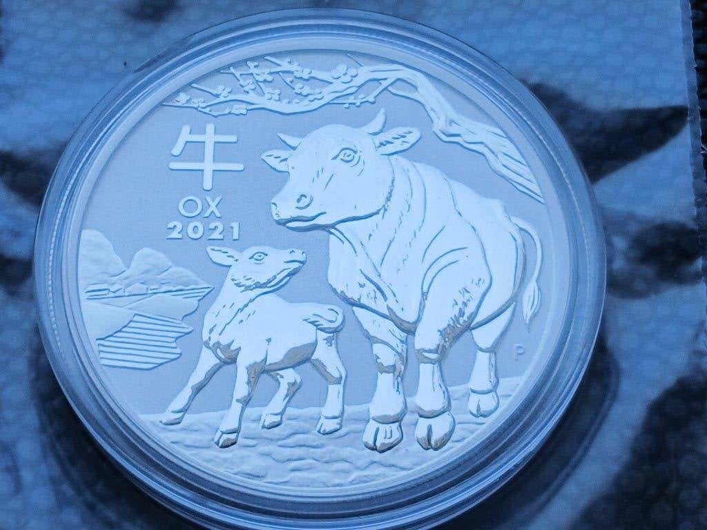 2021 Lunar 3 Ox 1 oz zilver, Ophalen of Verzenden, Zilver