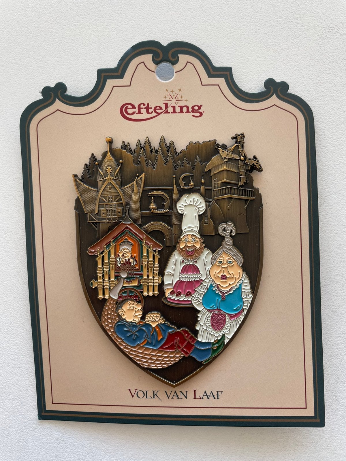Efteling Reuzenpin Volk van Laaf EPP 498 op kaartje, Verzamelen, Ophalen of Verzenden, Nieuw, Button of Speldje