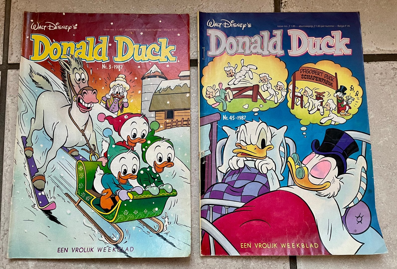 TE KOOP: Donald Duck weekblad nrs. 3 en 45 uit 1987, Boeken, Stripboeken, Meerdere stripboeken, Ophalen of Verzenden, Gelezen