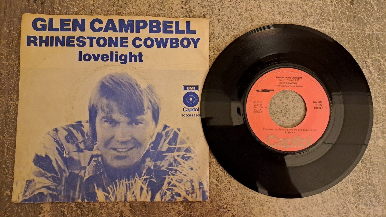 Glen campbell  - rhinestone cowboy, Gebruikt, 7 inch, Pop, Fotohoes