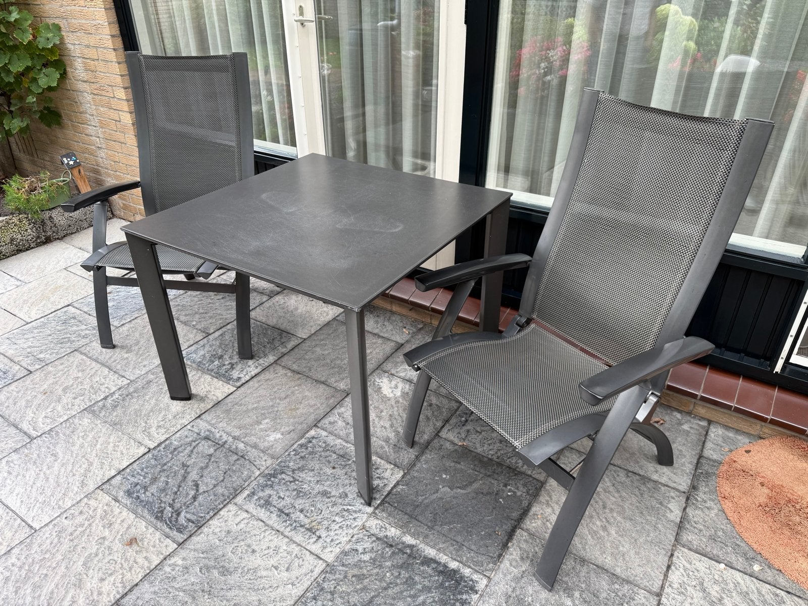 Hartman Primo tuinstoelen met tafel, Ophalen, Gebruikt, Vierkant, Aluminium