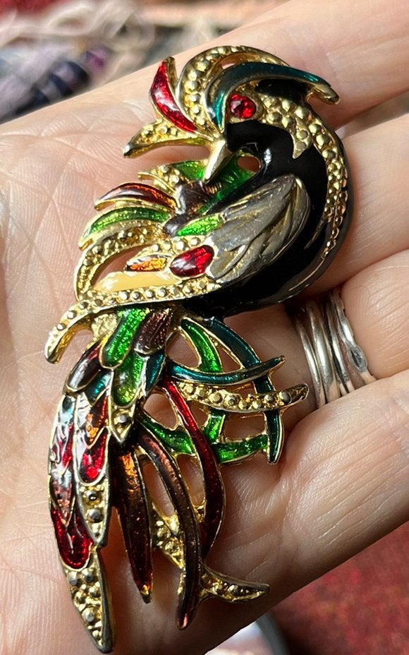 Prachtige Kleurrijke Broches (Vogel), Sieraden, Tassen en Uiterlijk, Broches, Ophalen of Verzenden, Zo goed als nieuw, Overige kleuren