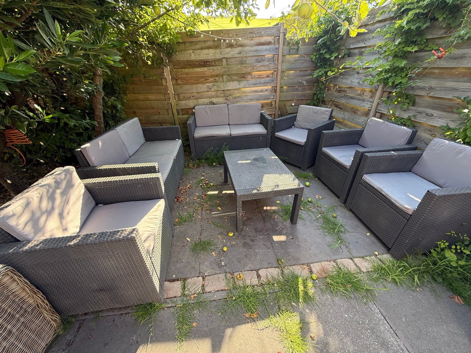 Dubbele lounge set tuin, Ophalen, Gebruikt, 8 zitplaatsen, Loungeset
