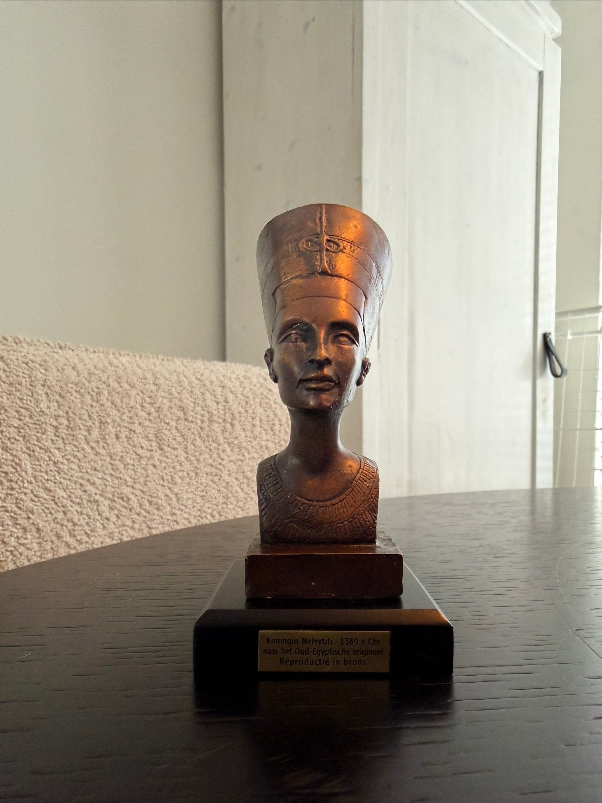 Bronzen reproductie van Buste Koningin Nefertiti, Ophalen of Verzenden