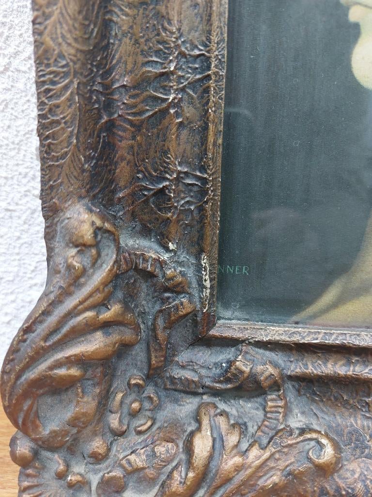 Antiek Schilderij 'Madonna' in Barokke Lijst (28x34cm), Ophalen