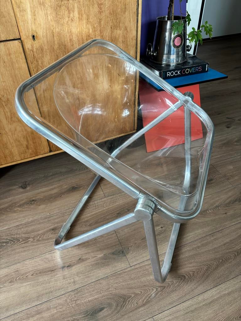 Anonima Castelli Plona stoel - transparant en metaal, Huis en Inrichting, Stoelen, Ophalen, Kunststof, Gebruikt, Overige kleuren