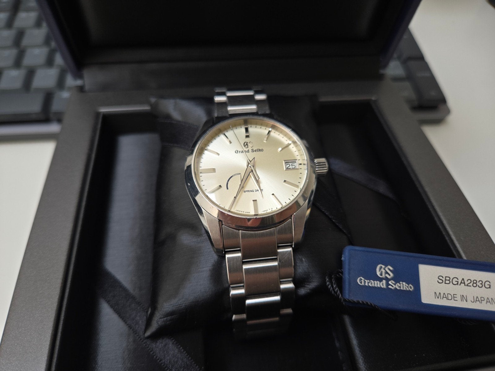 Grand Seiko SBGA283G Spring Drive, Gebruikt, Staal, Polshorloge, Ophalen of Verzenden
