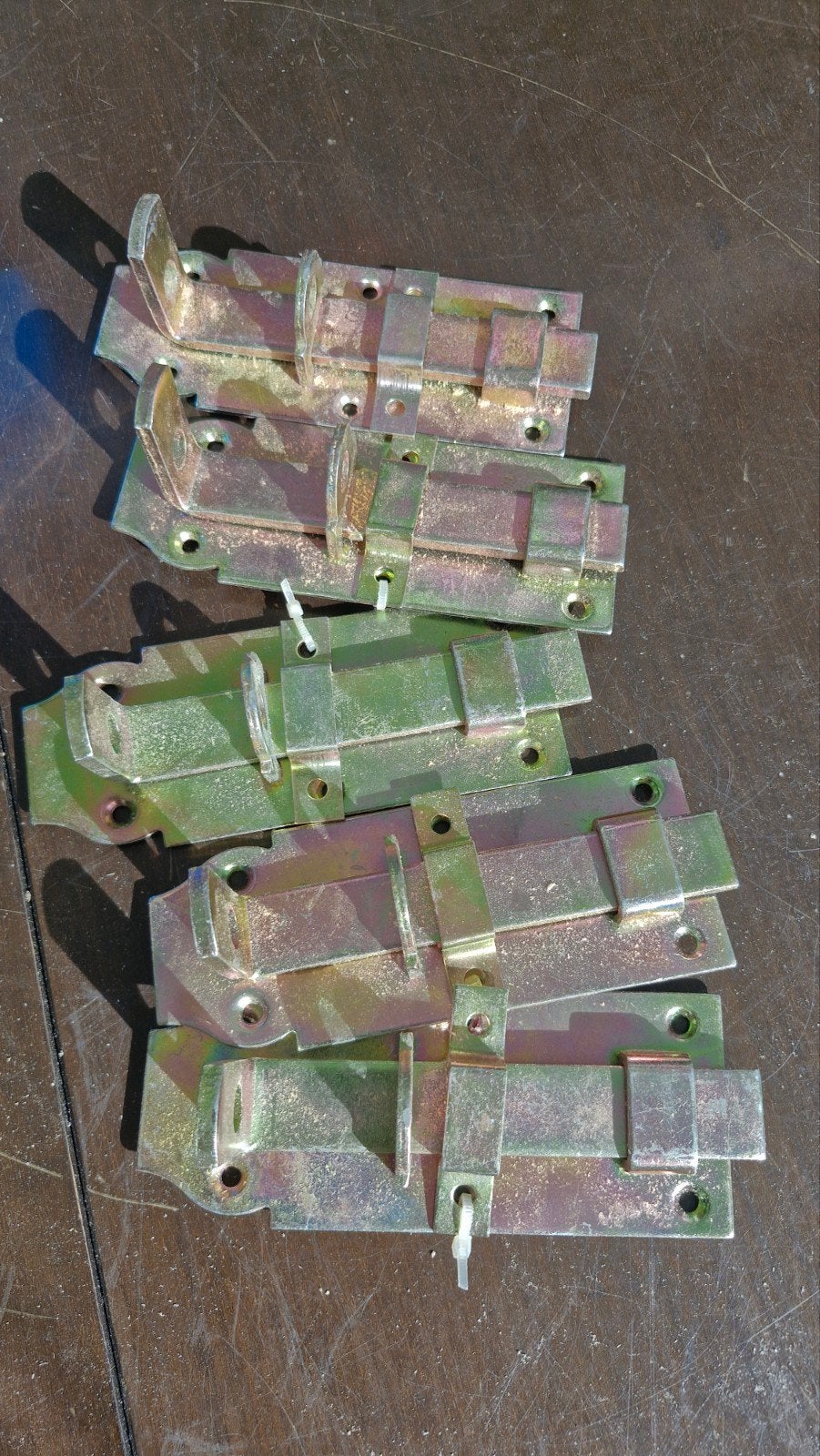 5x schuifslot messing, Ophalen, Nieuw, Koper of Messing, Schuif of Grendel