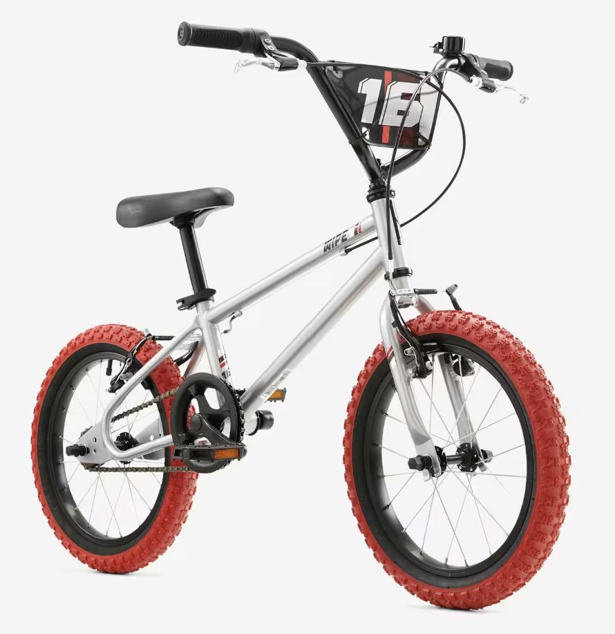 BMX voor kinderen 16" WIPE 500 grijs 5-7 jaar, Ophalen, Staal, Velgrem, BTWIN