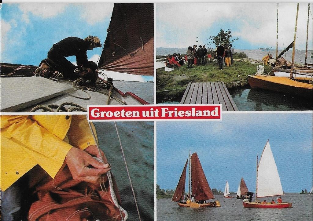 Ch163 ansichtkaart friesland zeilinstituut de bird heeg, Ophalen of Verzenden, 1980 tot heden, Gelopen, Friesland