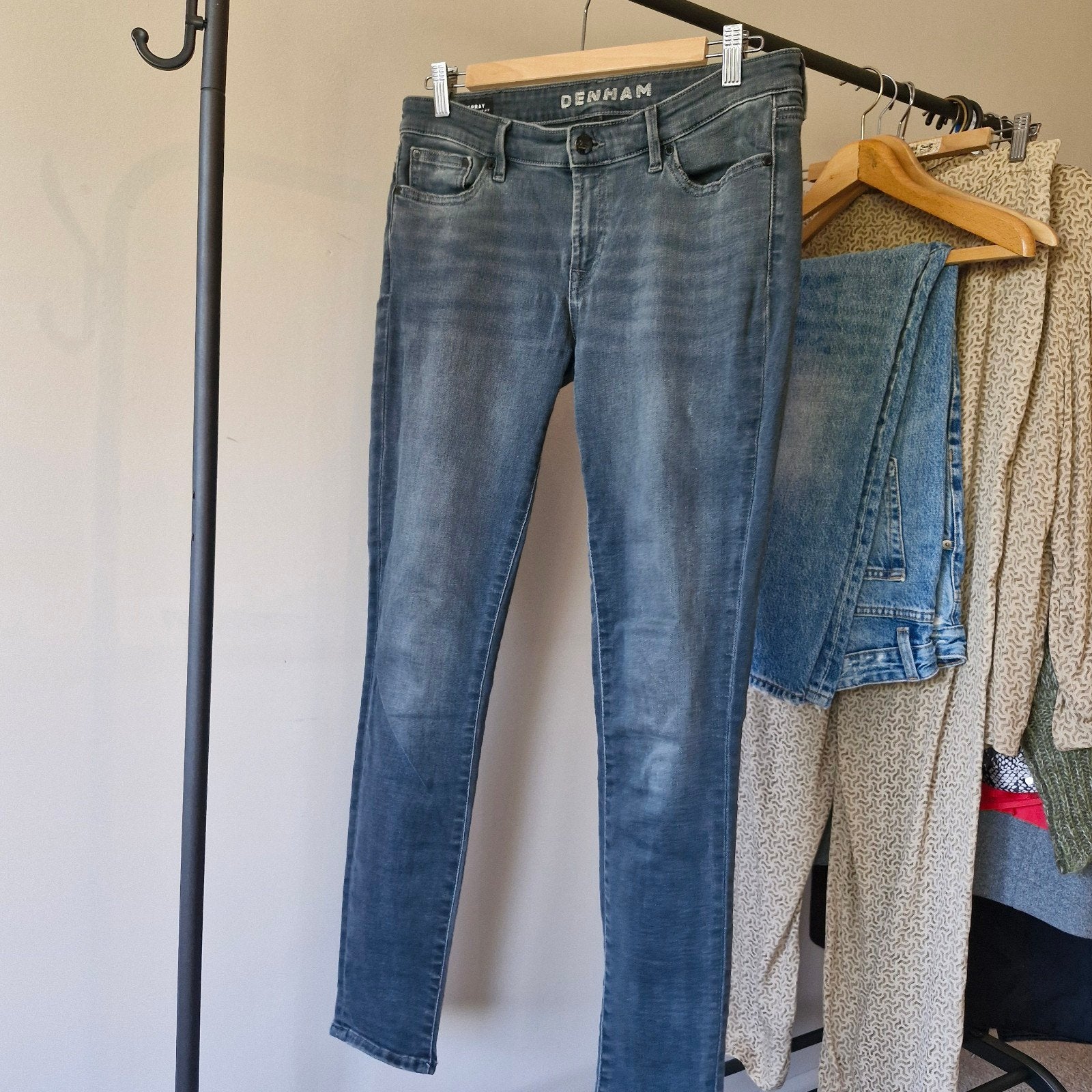 Denham Spray Super Tight Fit Mid-Waist Jeans W30/L30, Denham, Blauw, Ophalen of Verzenden, W30 - W32 (confectie 38/40)