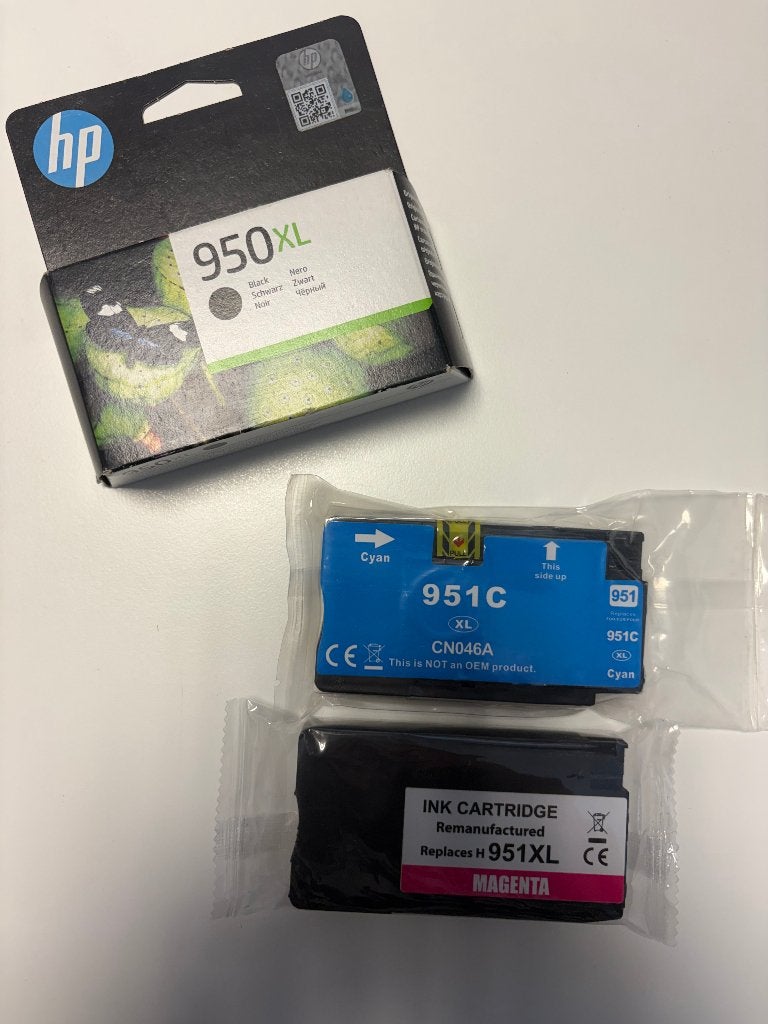 HP 950XL origineel + 2x 951XL compatibele cartridges, Ophalen of Verzenden, Nieuw, Cartridge, HP