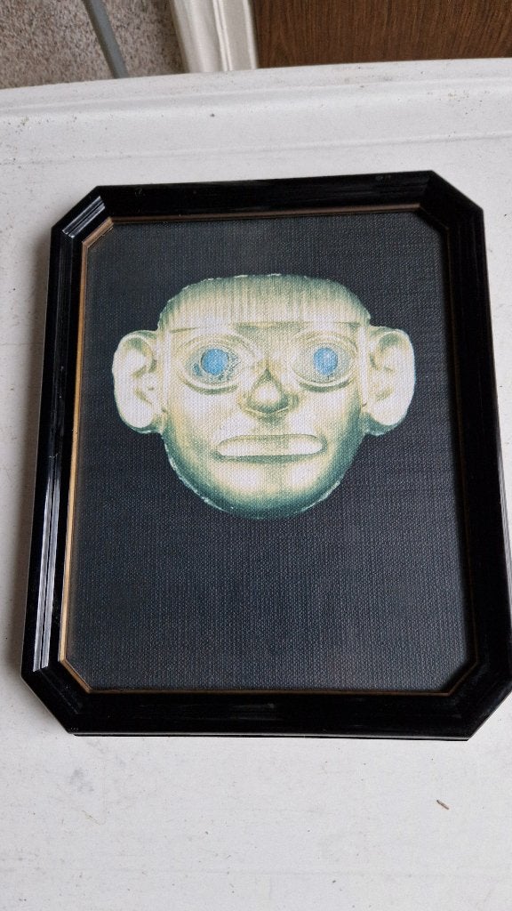 kunst hoofd in lijst, Overige herkomsten, Ophalen of Verzenden, Masker