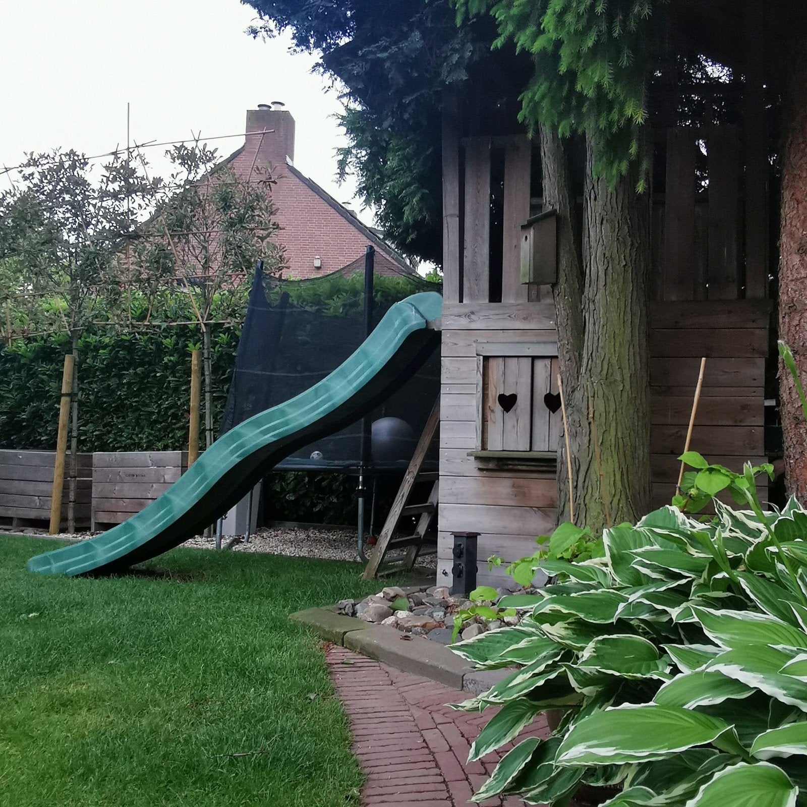 Groene glijbaan voor speeltoestel, Kinderen en Baby's, Speelgoed | Buiten | Speeltoestellen, Ophalen, Gebruikt, Glijbaan