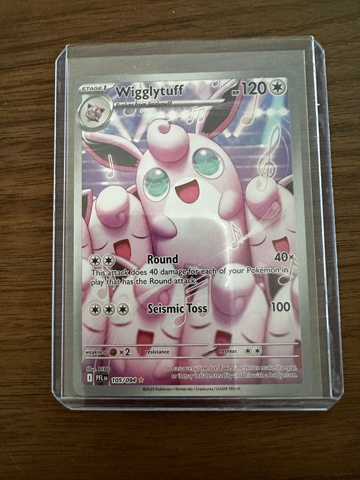 Pokémon Kaart Wigglytuff 105/094, Ophalen of Verzenden, Zo goed als nieuw, Losse kaart