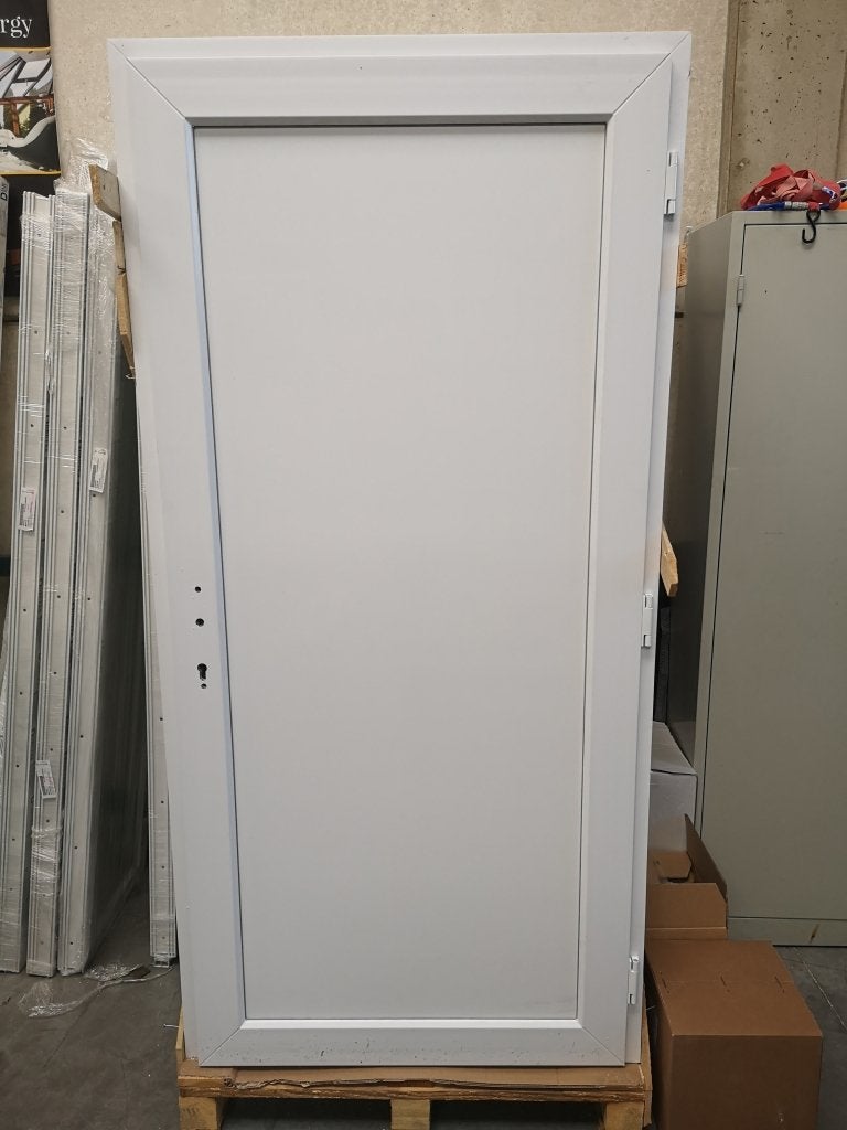 Kunststof buitendeur 98 x 200 wit RAL 9016, Niet ingevuld, 80 tot 100 cm, Niet ingevuld, Nieuw