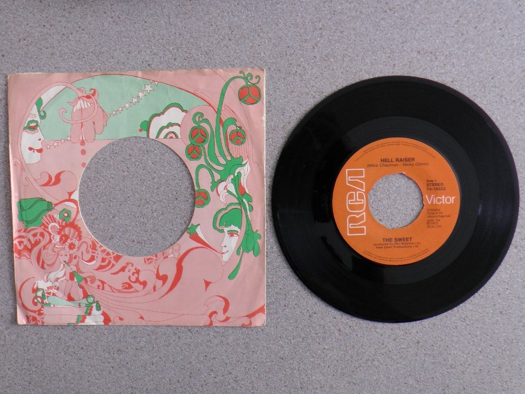 The Sweet - Hellraiser VINYL SINGLE, Cd's en Dvd's, Vinyl Singles, Gebruikt, Pop, Fotohoes, 7 inch, Ophalen of Verzenden