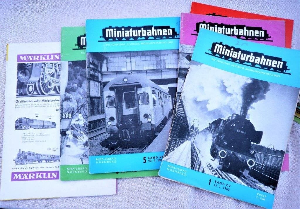 Tijdschrift Miniaturbahnen 1962 1963 modelspoor 1/1 Marklin, Gebruikt, Gelijkstroom of Wisselstroom, Märklin, Boek, Tijdschrift of Catalogus