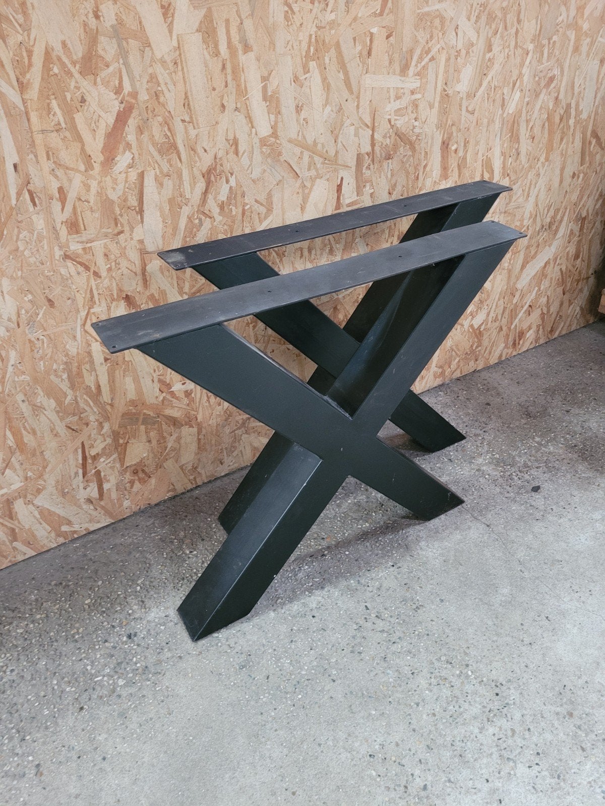 Zwart metalen X-poot tafelonderstel, 73,5 cm hoog, Ophalen, Tafelpoot, Minder dan 50 cm, Gebruikt