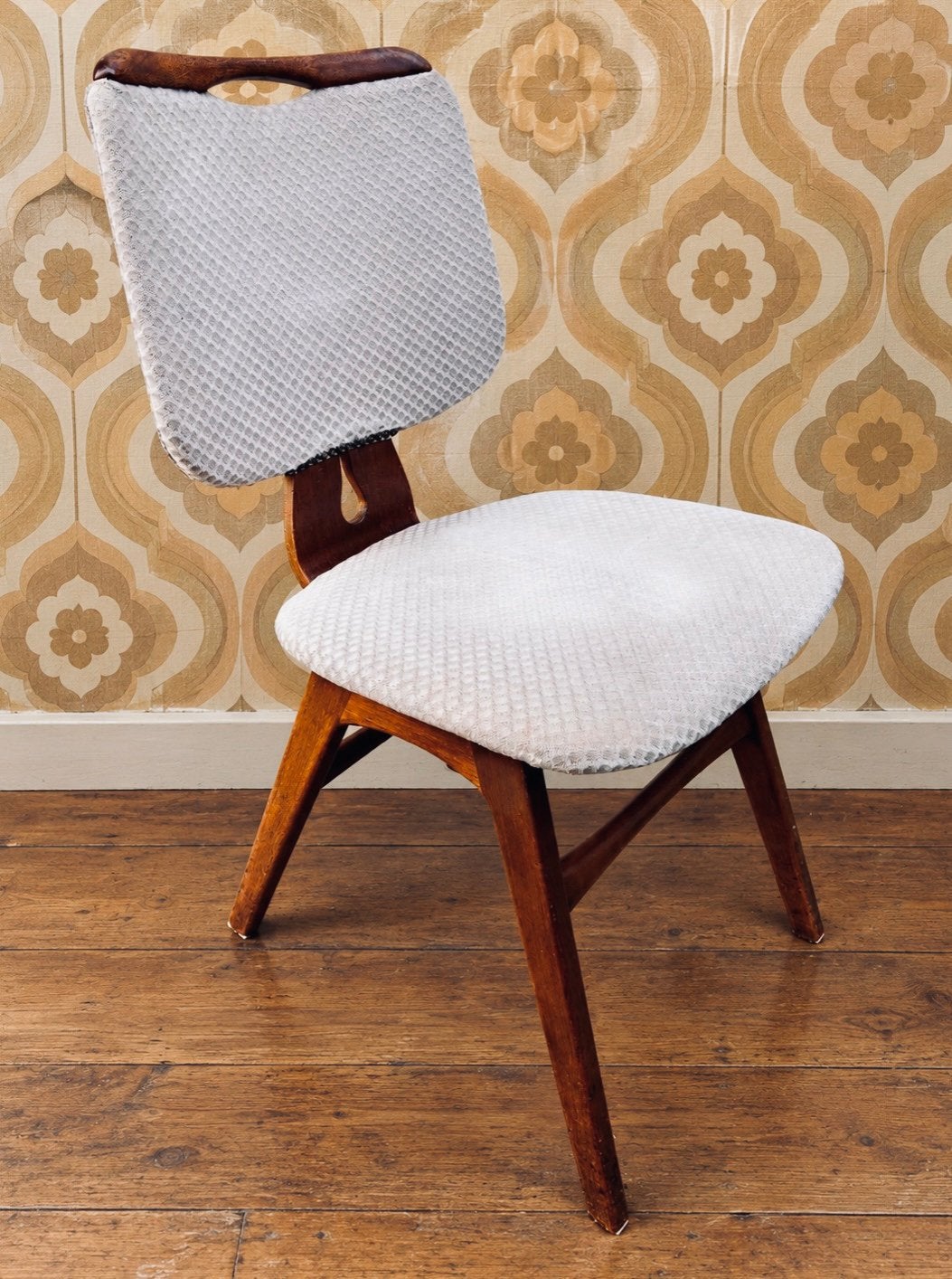 Set van 4 Vintage "Schenkel" Eetkamerstoelen Jaren '60, Ophalen, Hout, Gebruikt, Bruin