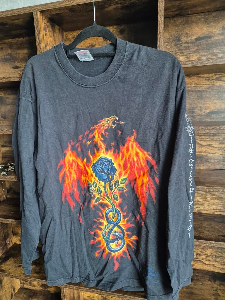 Vintage Alchemy Gothic 90sT-shirt met Phoenix XL, Zwart, Maat 56/58 (XL), Ophalen of Verzenden, Gedragen