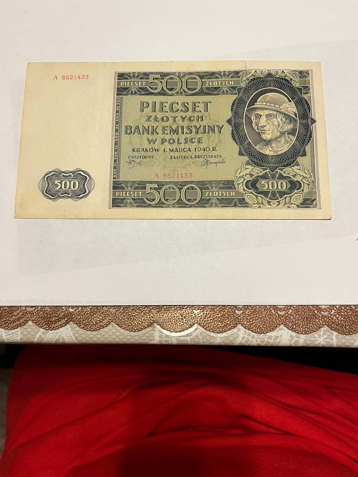 500 zloty’s 1940, Postzegels en Munten, Ophalen of Verzenden, Polen