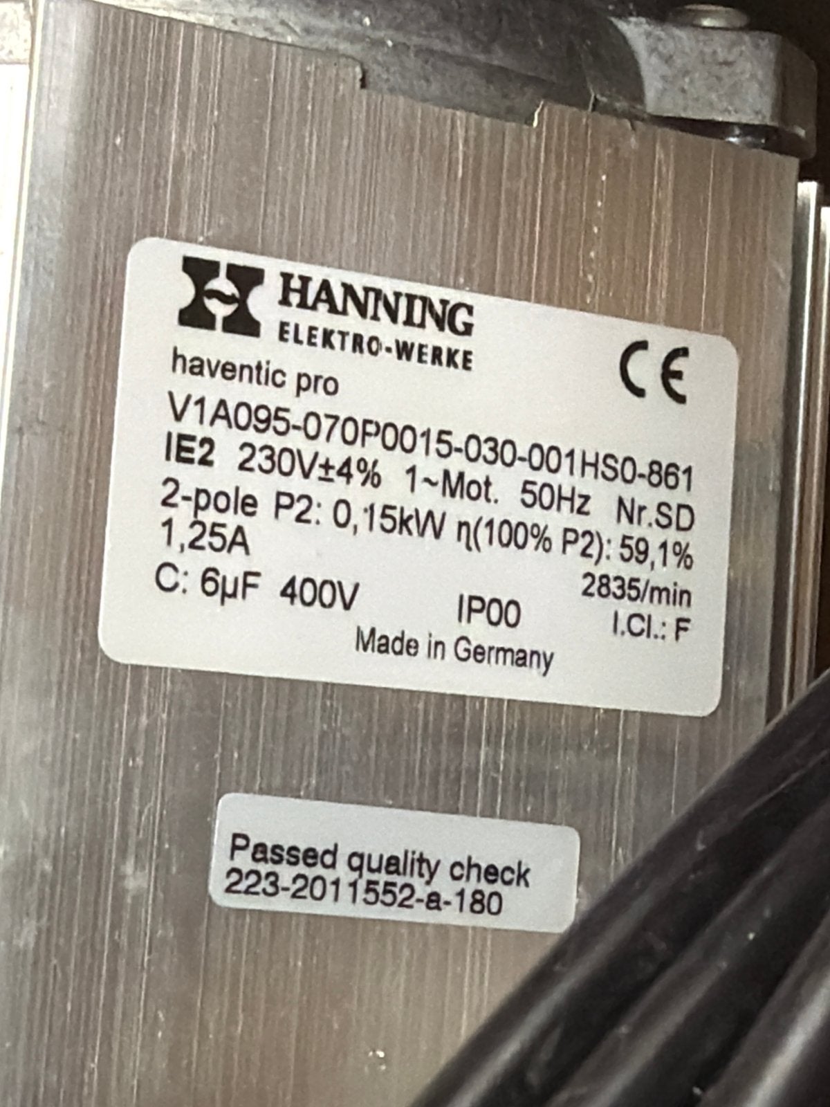 Hanning Elektro-Werke Motor V1A095-070P0015-030-001HS0-861, Nieuw, Ophalen of Verzenden, Nvt, Nvt