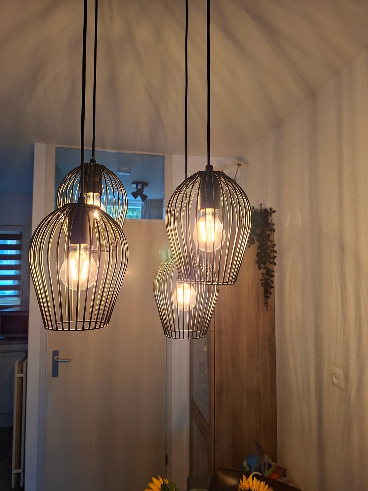 Vier lampen zonder plafond plaat maar met lampen, Ophalen of Verzenden, Zo goed als nieuw