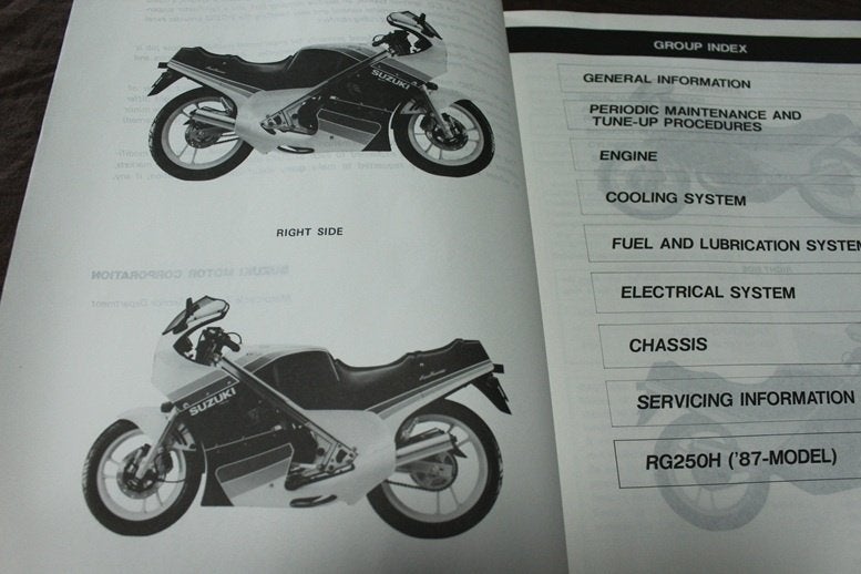 Suzuki RG250 1986 / 1987 motorcycle service manual, Ophalen of Verzenden, Suzuki
