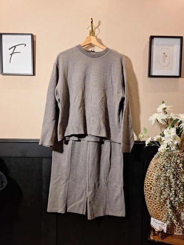 Zara Knit Co-ord Set (Trui & Broek) - Maat M, Kleding | Dames, Maat 38/40 (M), Fashiontiek, Bruin, Zara
