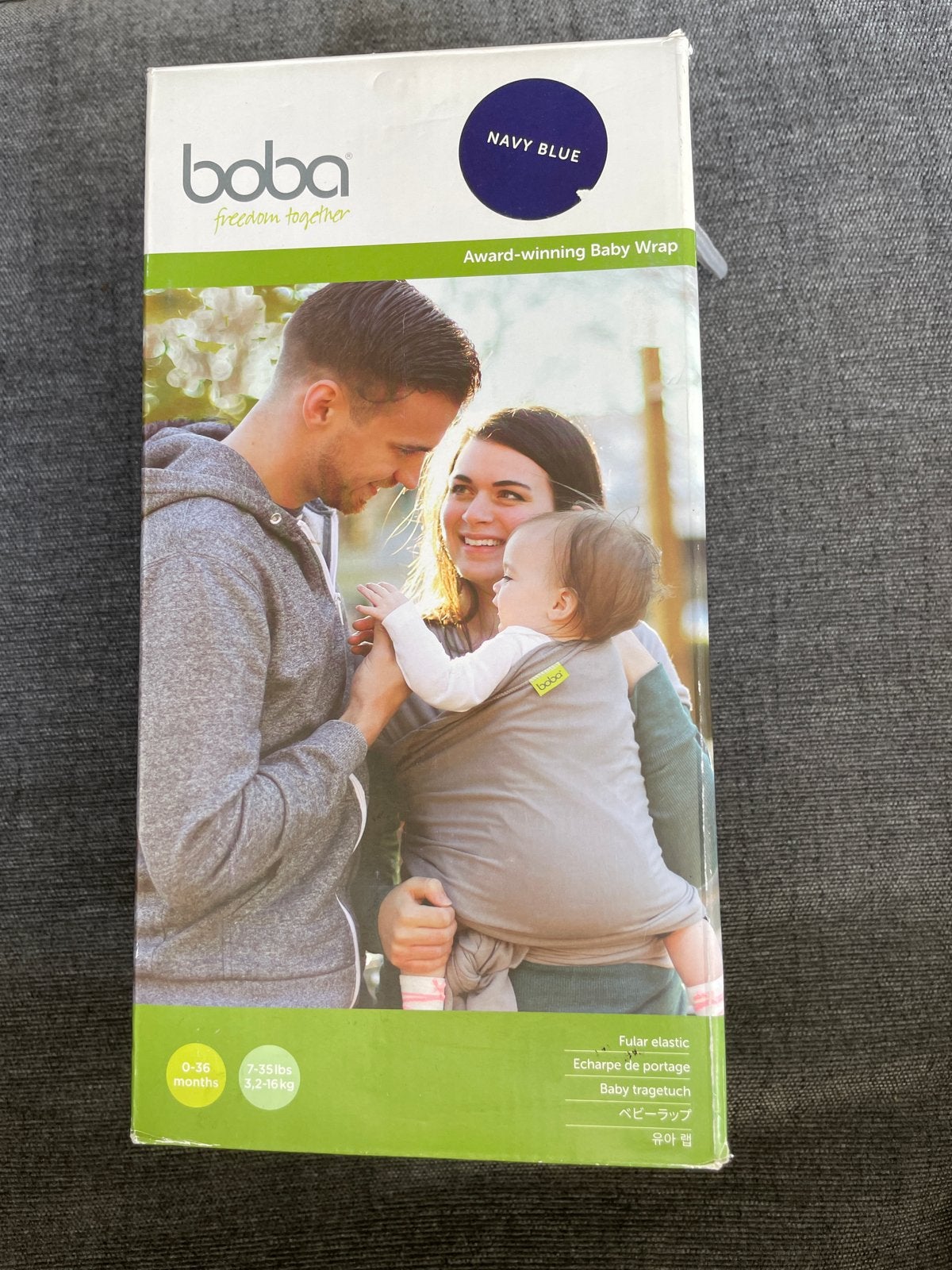 Boba Freedom Together Baby Wrap - Navy Blue, Draagdoek, Nieuw, Buik, Ophalen