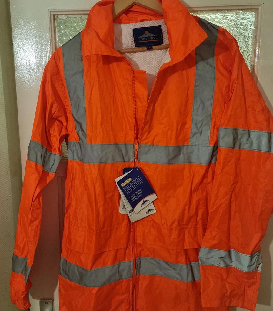 Portwest oranje reflecterende regenjas werkjas maat S, Tuin en Terras, Werkkleding, Ophalen of Verzenden, Nieuw, Kinderen, Jas