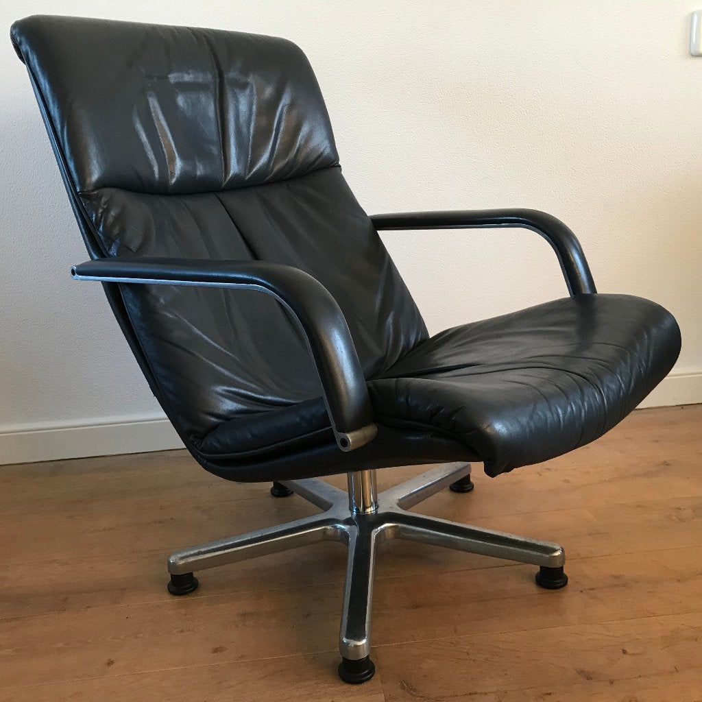 Vintage Artifort F141 F142 design fauteuil donkerblauw, Huis en Inrichting, Ophalen, Gebruikt, Nvt, Nvt
