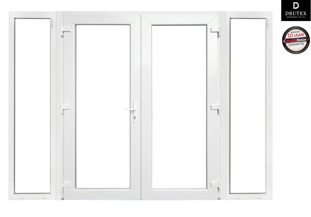 Kunststof Dubbele Deur Met Zijlichten 304,8 X 215 Cm Wit, Niet ingevuld, Kunststof, Niet ingevuld, Nieuw