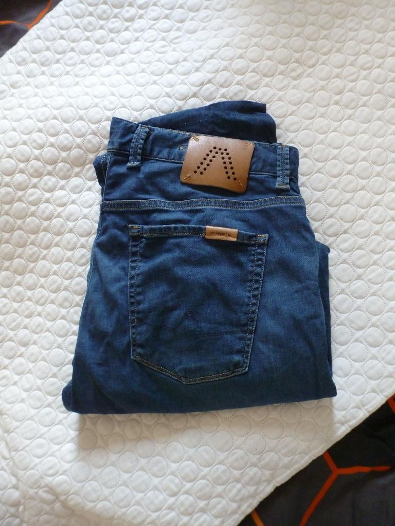 ALBERTO T400 jeans luxury W33 / L32 -GRATIS zend, Verzenden, Nieuw, Maat 48/50 (M), Blauw