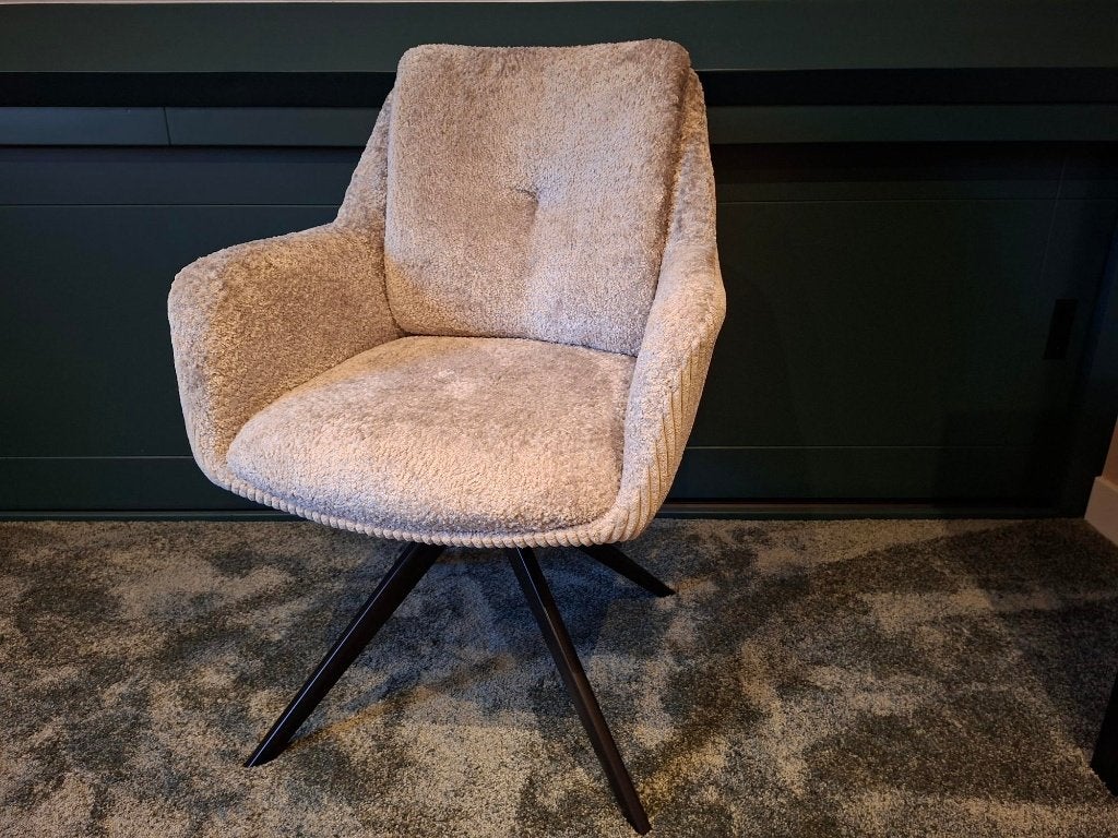 Nieuwe prachtige eetkamerstoelen Rib stof 360gr draaibaar., Huis en Inrichting, Stoelen, Nieuw, Ophalen of Verzenden, Vijf, Zes of meer stoelen
