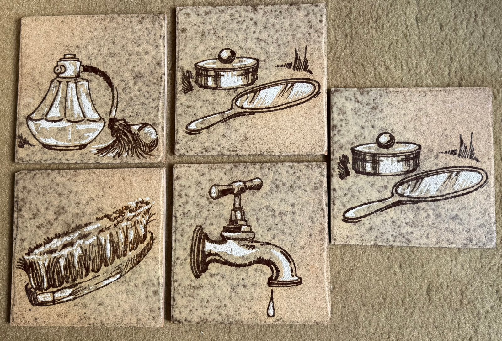 Vintage Semagres Wandtegels, Made in Italy, 5x , keramisch, Antiek en Kunst, Ophalen of Verzenden