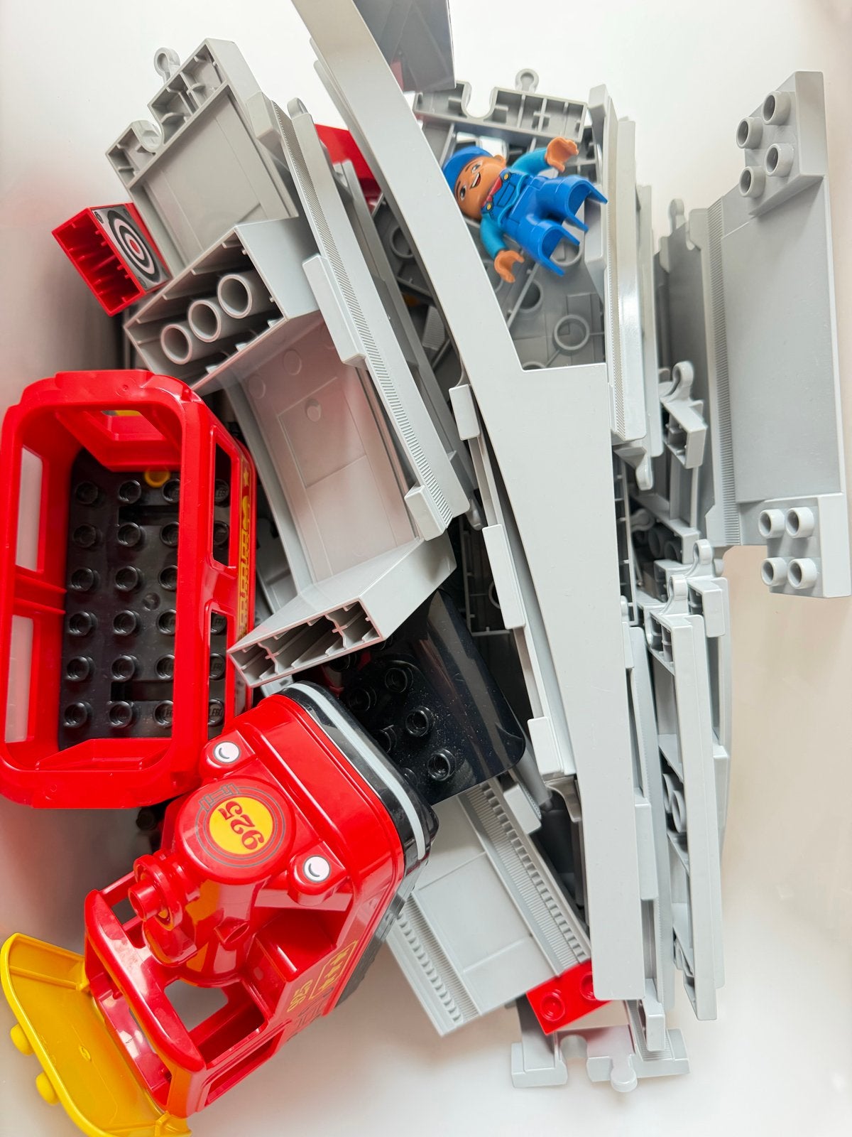Lego Duplo Trein met Rails en Figuur 2 setjes, Ophalen, Gebruikt, Complete set, Duplo