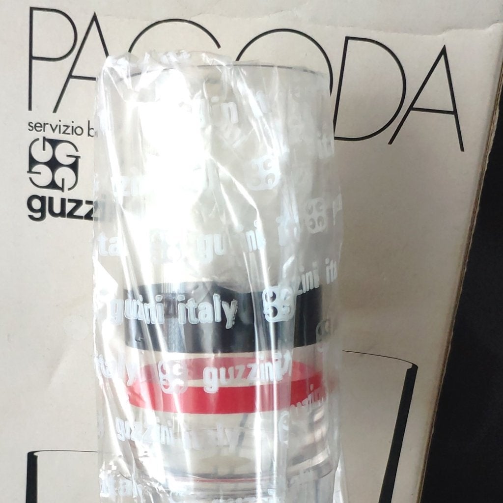 Guzzini Pagoda 6x glazen nieuw jaren 70 design Paolo Tilche, Ophalen, Huis en Inrichting