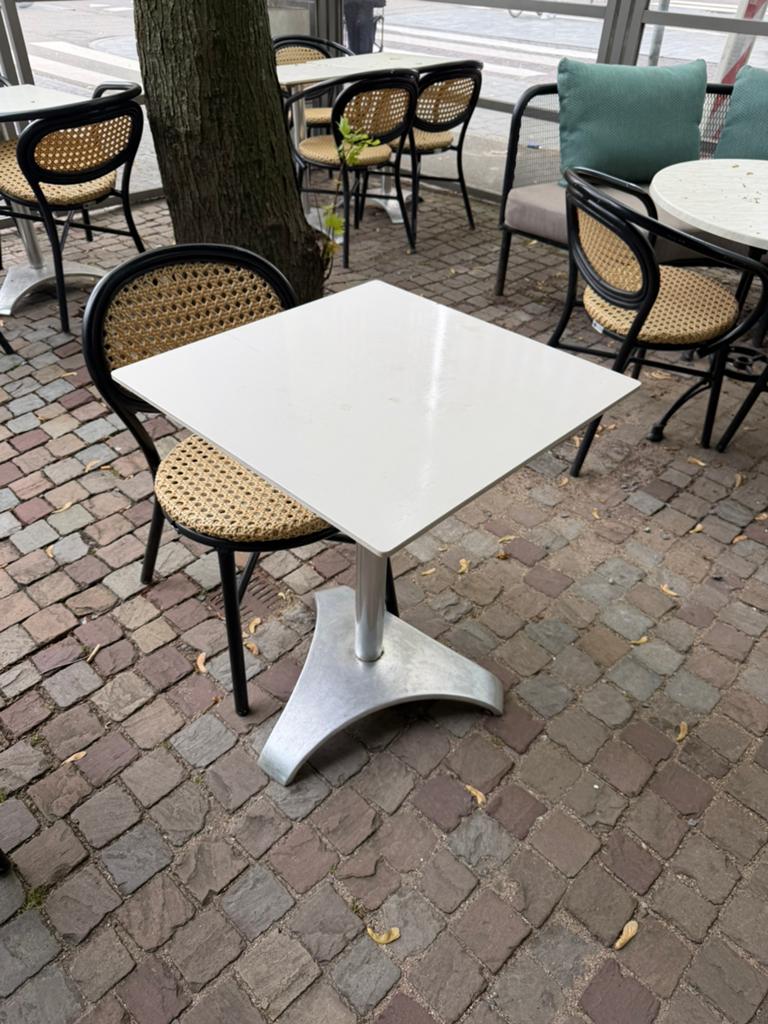 Terras tafels 60/60, Ophalen of Verzenden, Tot twee personen, Rechthoekig, 50 tot 100 cm