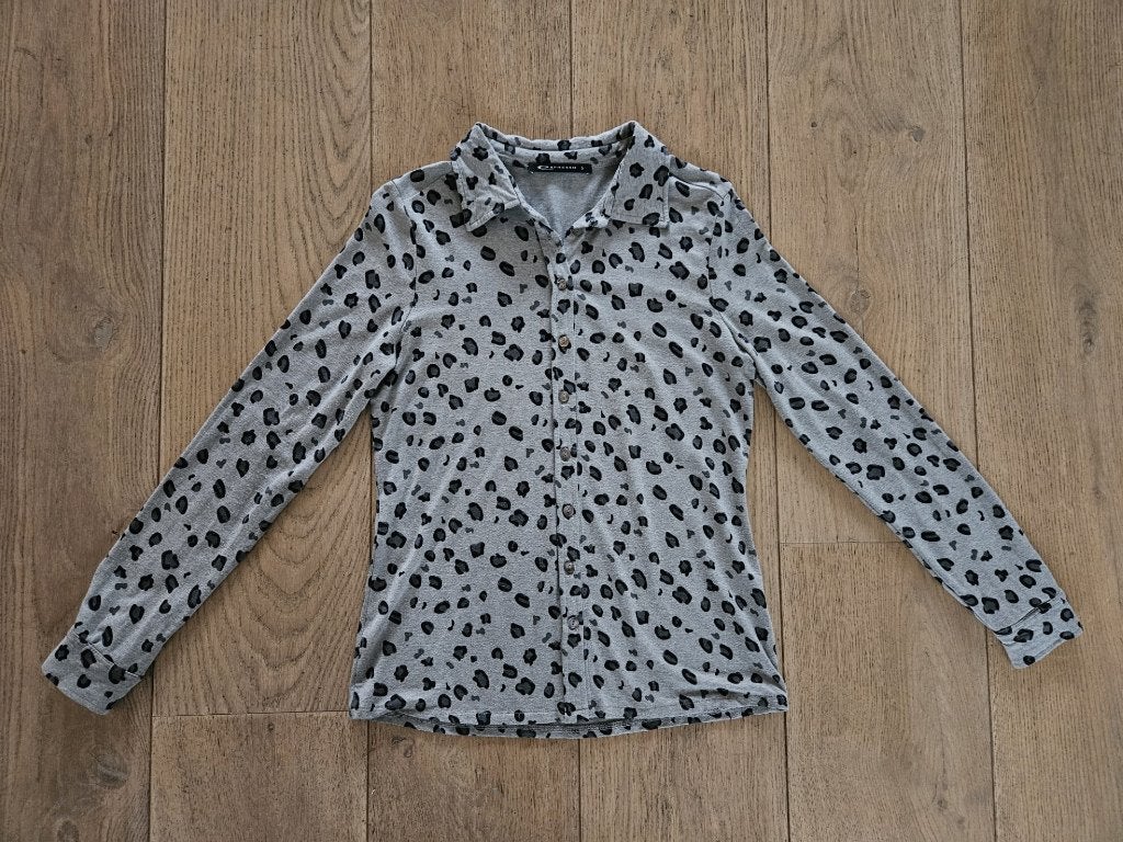 Grijze blouse met panterprint maat S van Expresso, Expresso, Ophalen of Verzenden, Maat 36 (S), Grijs