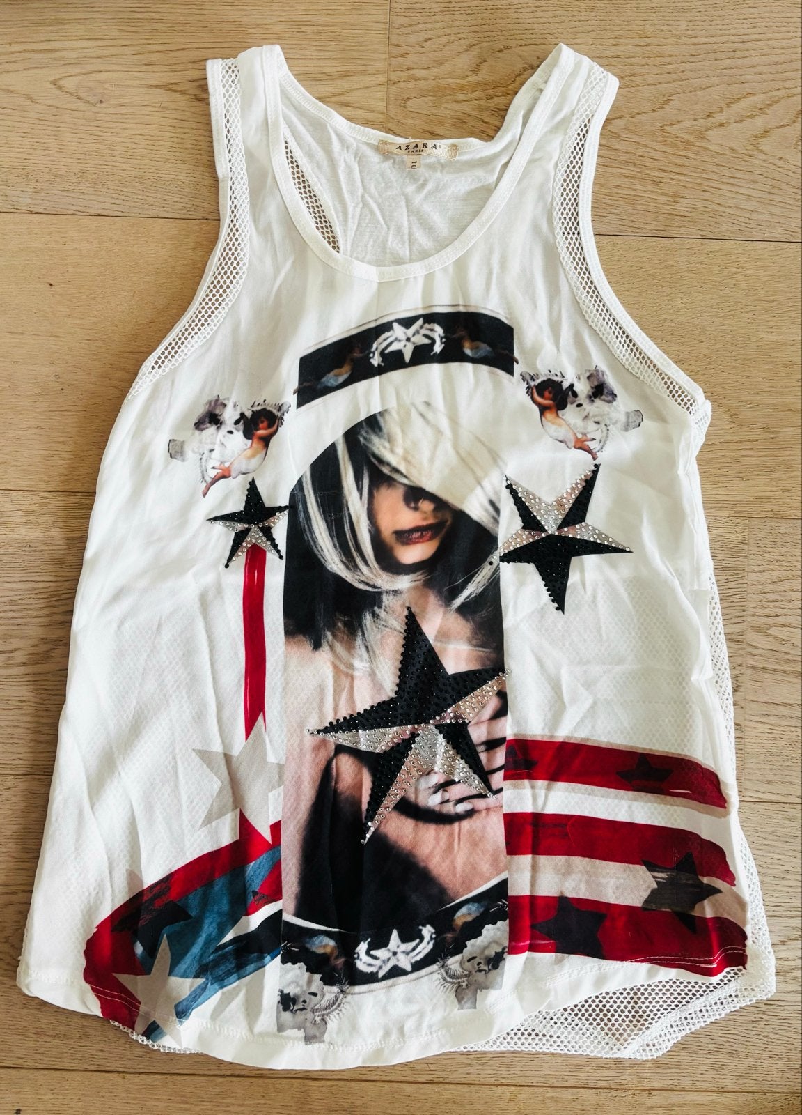 Nieuw Azara Paris mouwloze top met print, Kleding | Dames, Maat 38/40 (M), Wit, Nieuw, Ophalen of Verzenden